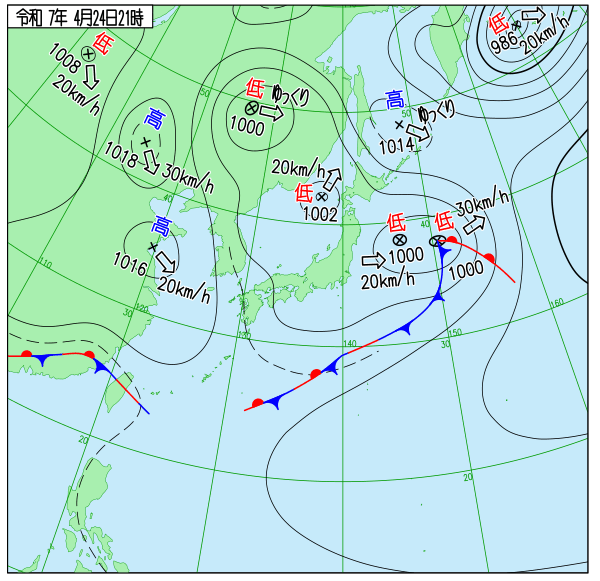 今日の天気予想図