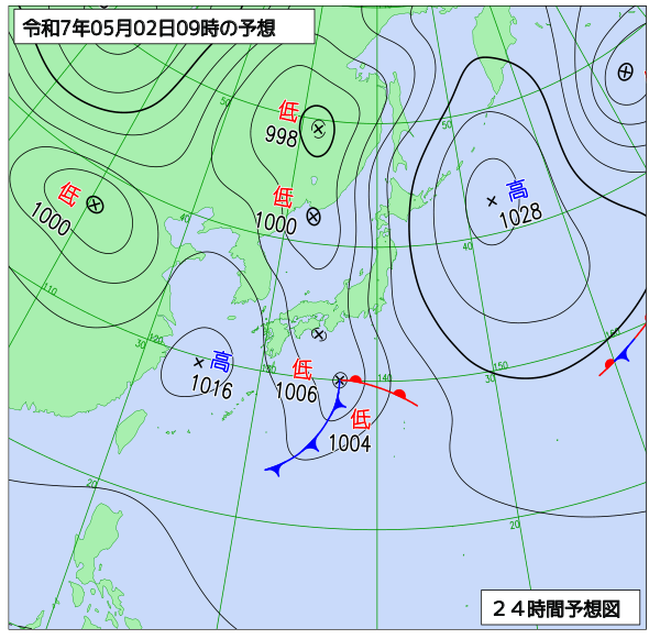24時間天気予想図