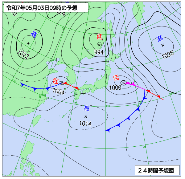 24時間天気予想図