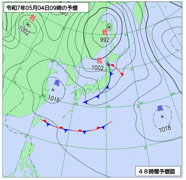 48時間天気予想図