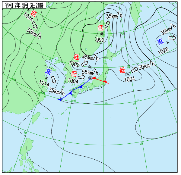 今日の天気予想図