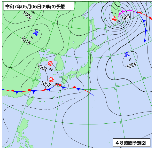 48時間天気予想図