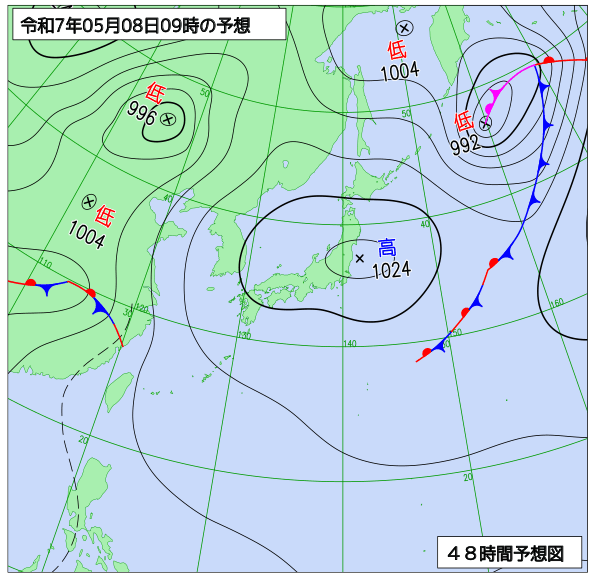 48時間天気予想図