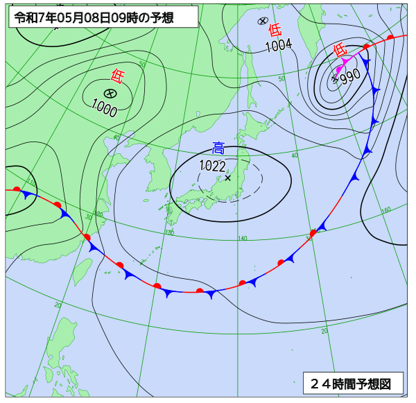 24時間天気予想図