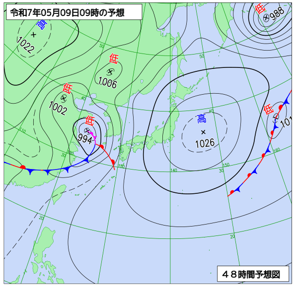 48時間天気予想図
