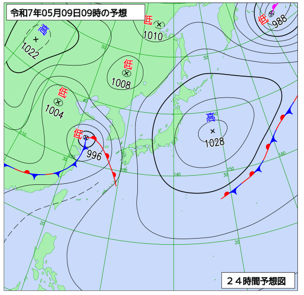 24時間天気予想図