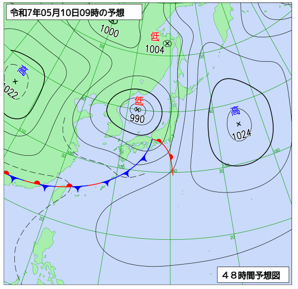 48時間天気予想図