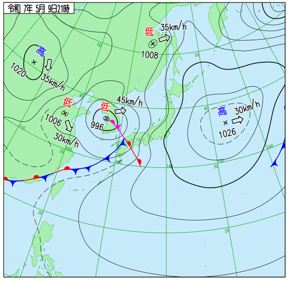 今日の天気予想図