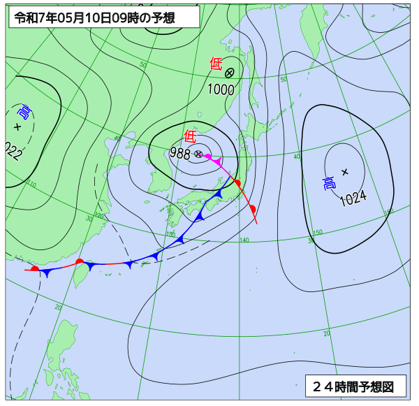 24時間天気予想図