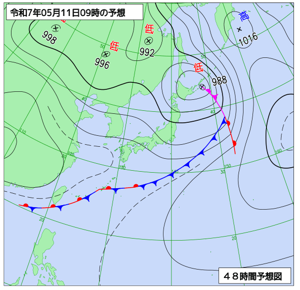 48時間天気予想図