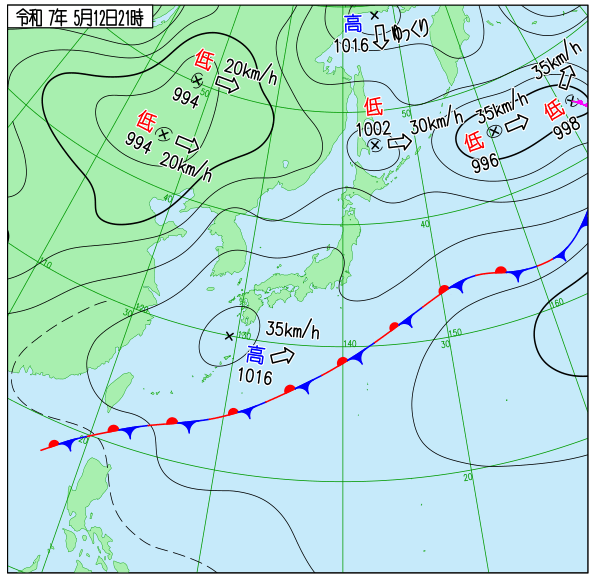今日の天気予想図