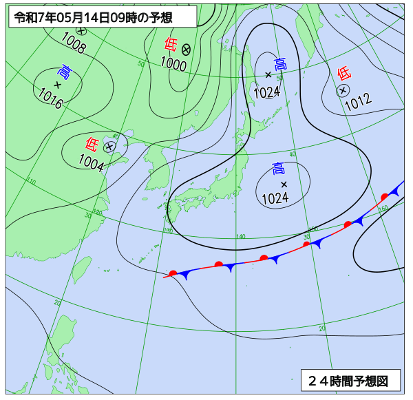 24時間天気予想図
