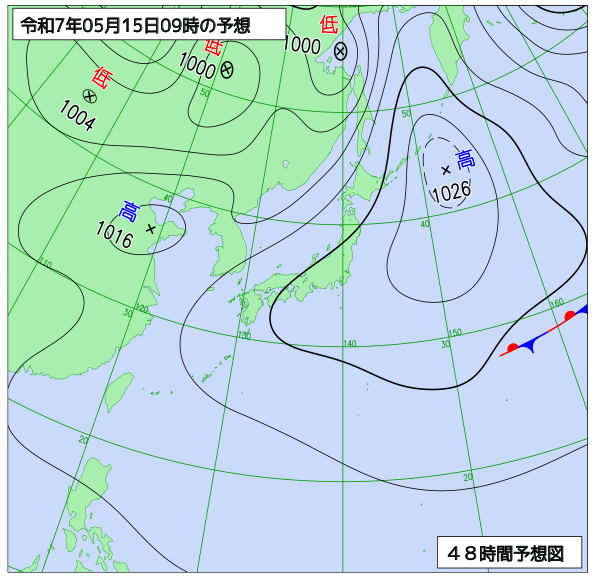 48時間天気予想図