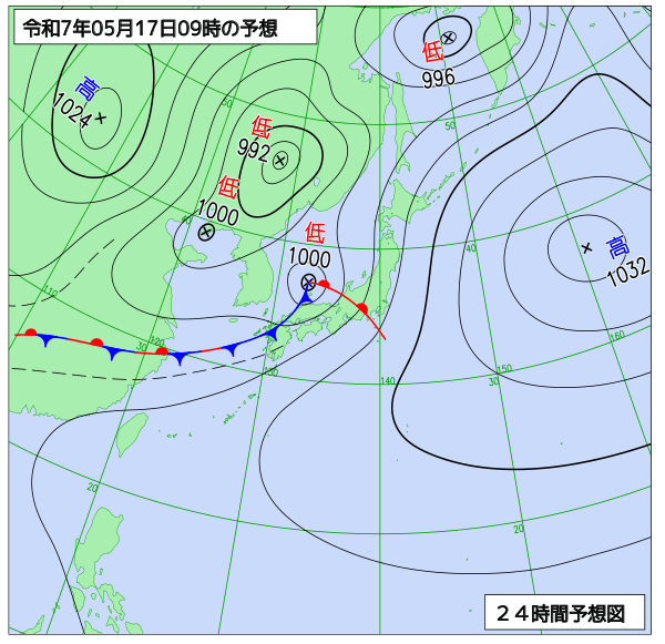 24時間天気予想図