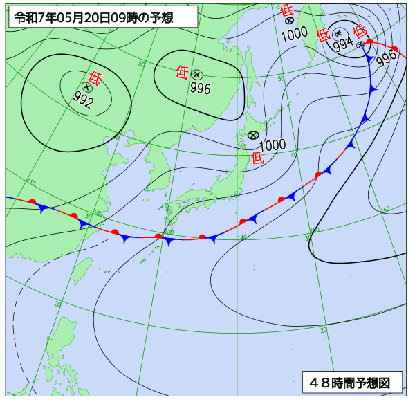 48時間天気予想図