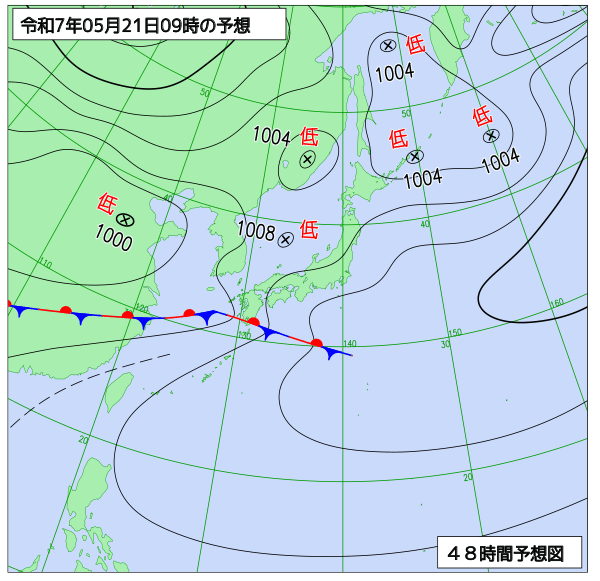 48時間天気予想図