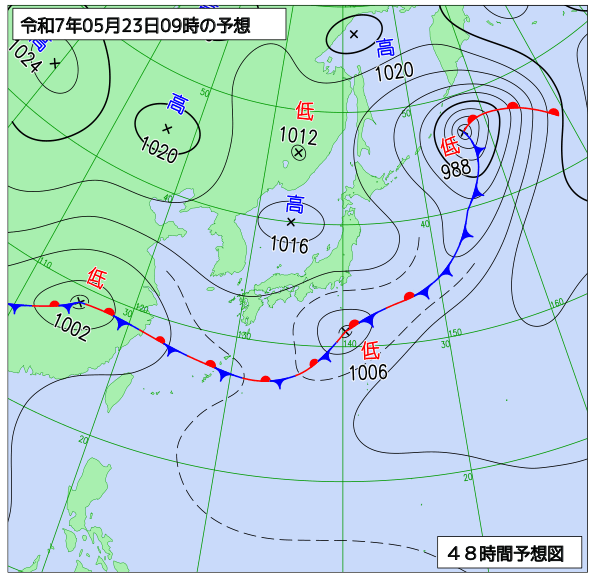 48時間天気予想図