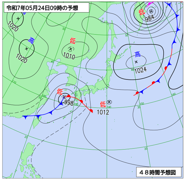 48時間天気予想図