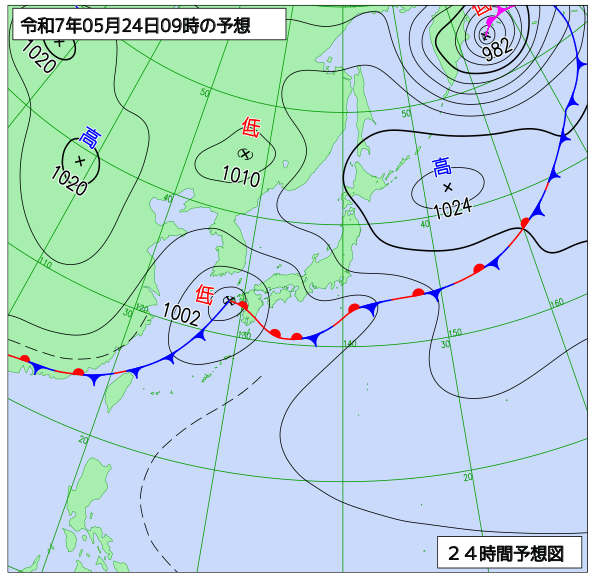 24時間天気予想図