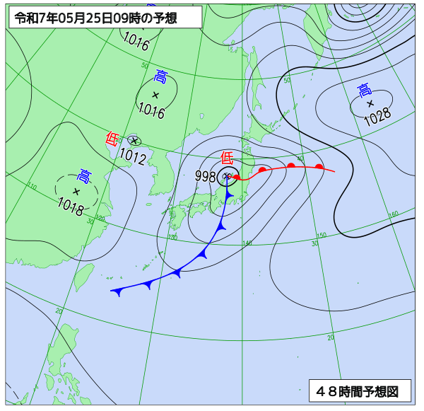 48時間天気予想図