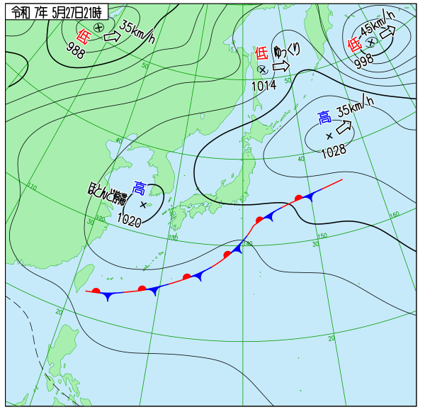 今日の天気予想図
