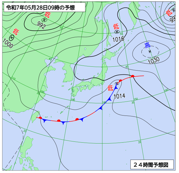 24時間天気予想図