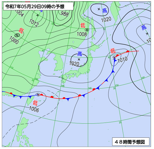 48時間天気予想図