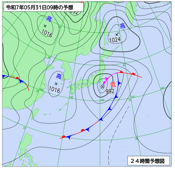 24時間天気予想図
