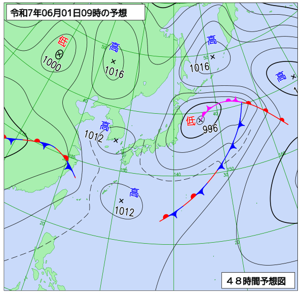 48時間天気予想図