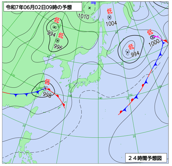 24時間天気予想図
