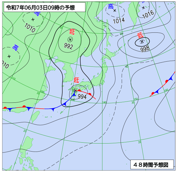 48時間天気予想図