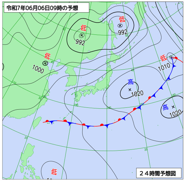 24時間天気予想図