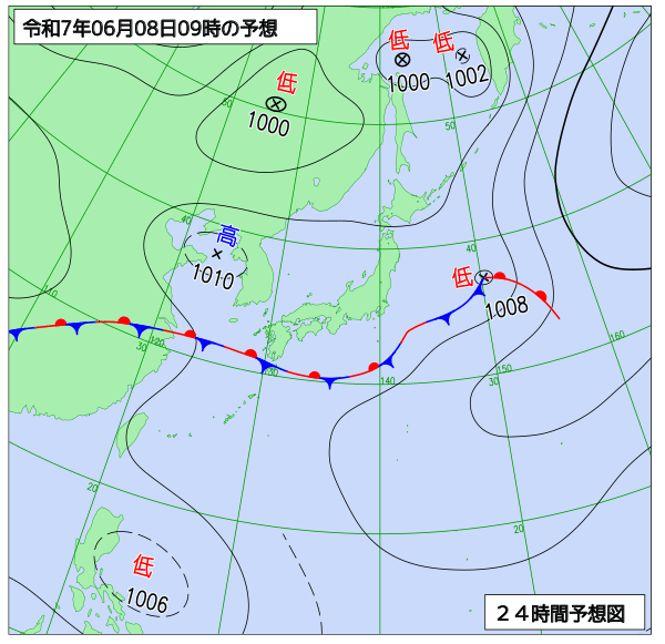 24時間天気予想図