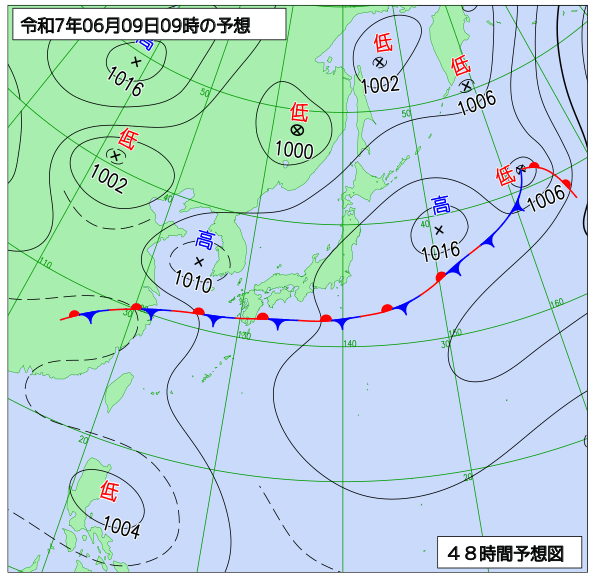 48時間天気予想図