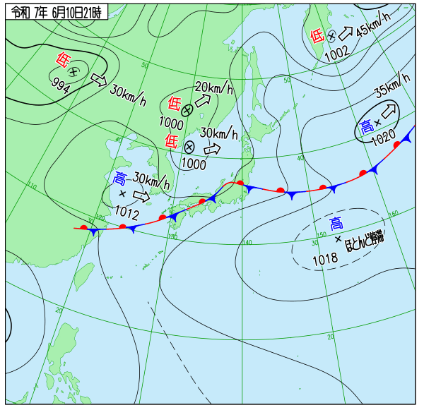 今日の天気予想図