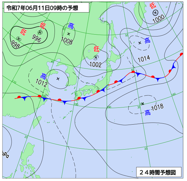 24時間天気予想図