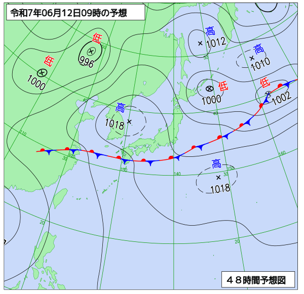 48時間天気予想図