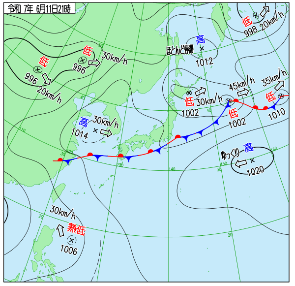 今日の天気予想図
