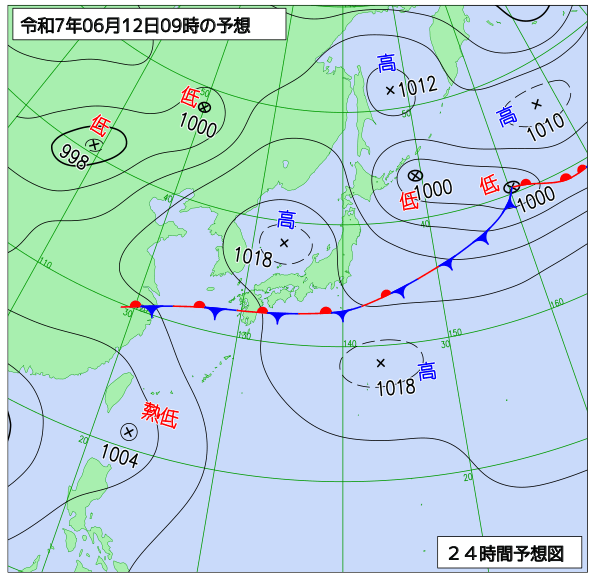 24時間天気予想図