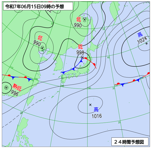 24時間天気予想図