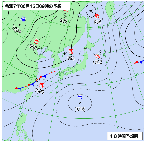 48時間天気予想図