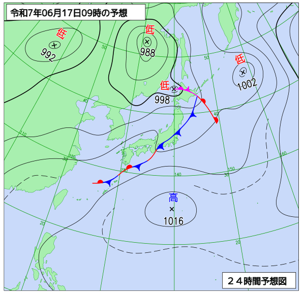 24時間天気予想図