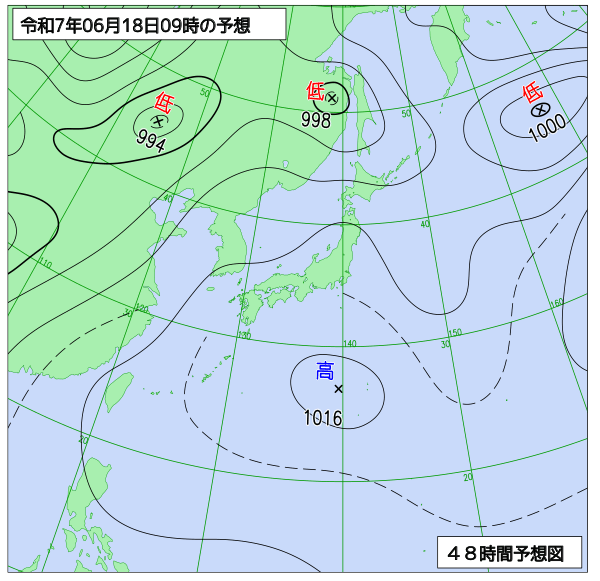 48時間天気予想図