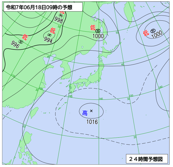 24時間天気予想図