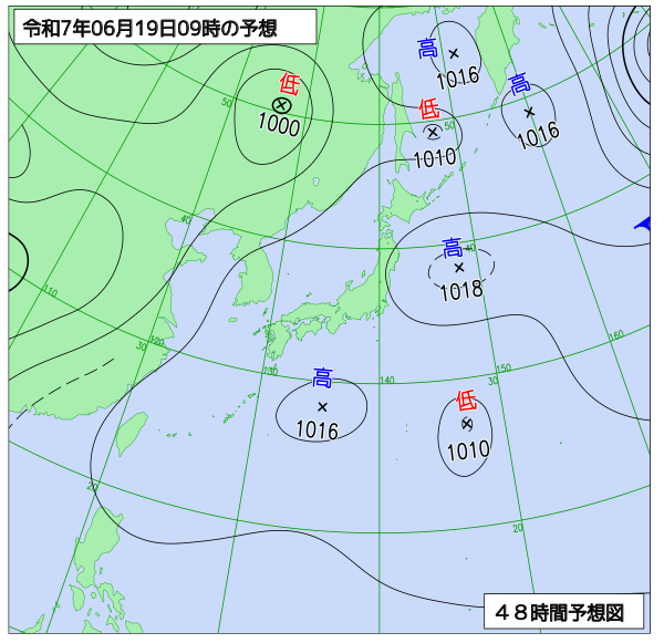 48時間天気予想図