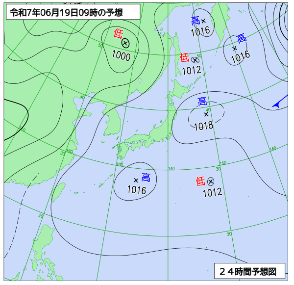 24時間天気予想図