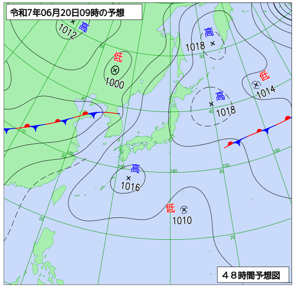 48時間天気予想図
