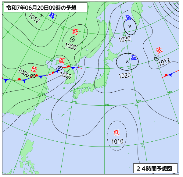 24時間天気予想図