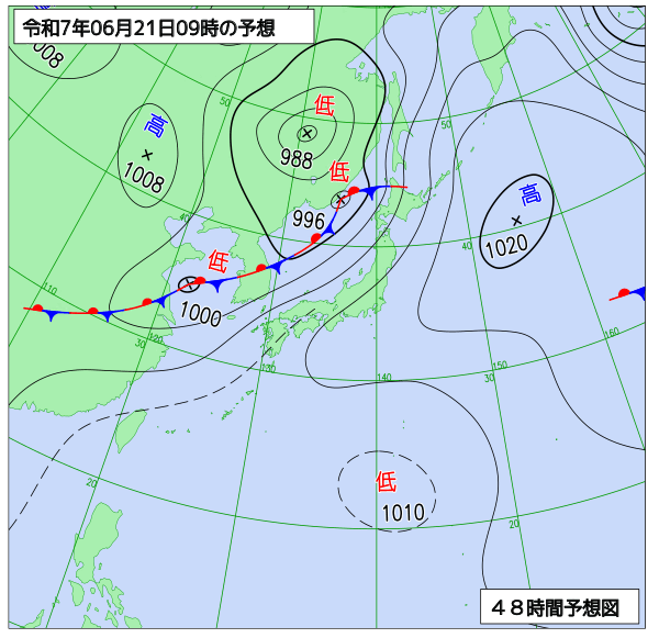 48時間天気予想図
