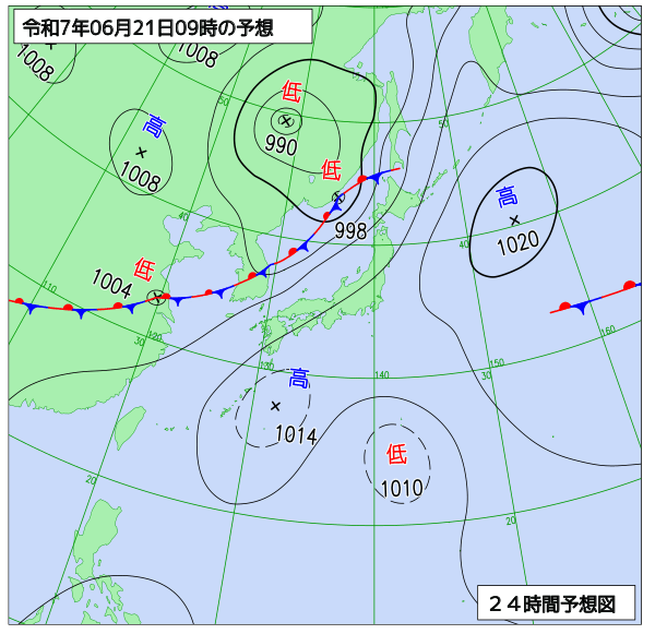 24時間天気予想図